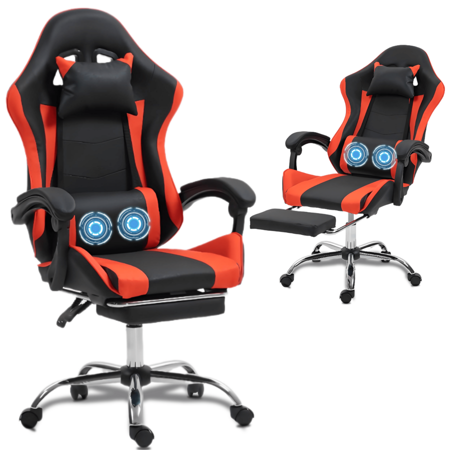 Massage - Gaming Chair With Massage Lumbar Support