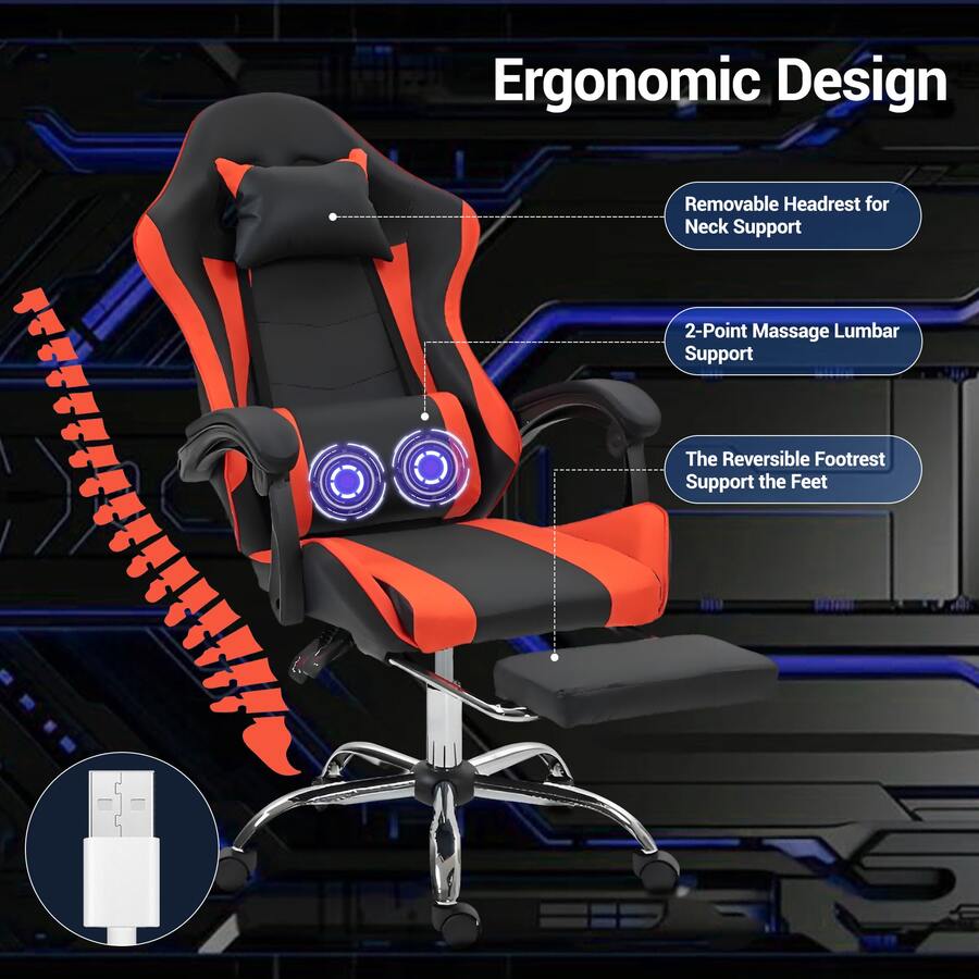 Gaming Chair With Massage Lumb - Massage recension och pris