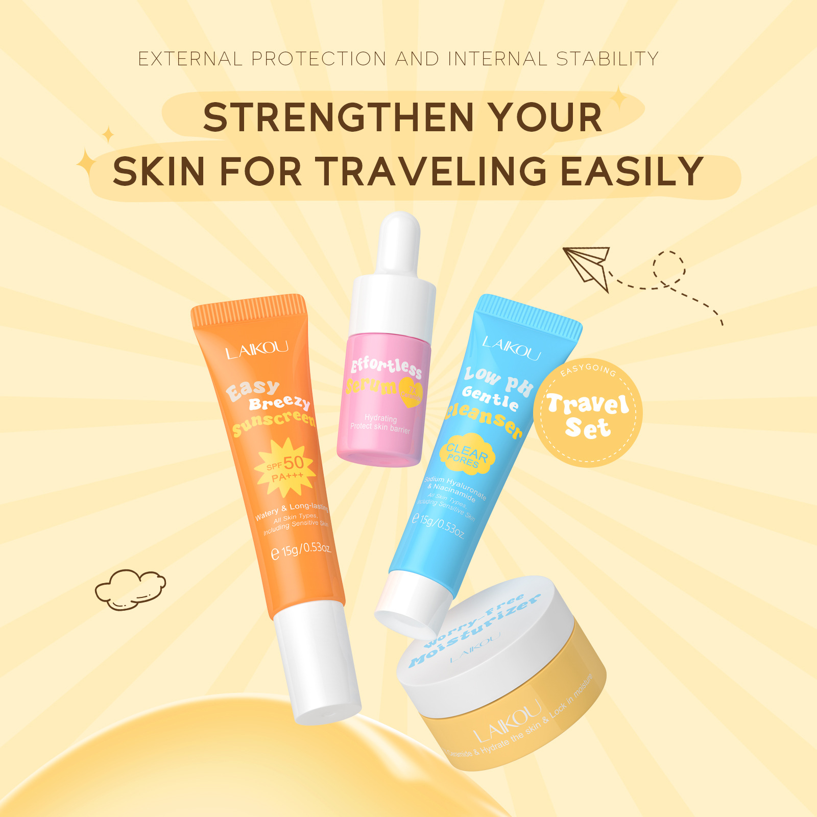 4PCS Laikou Ceramide Travel Su - Hyaluronic Acid Facial Serum recension och pris