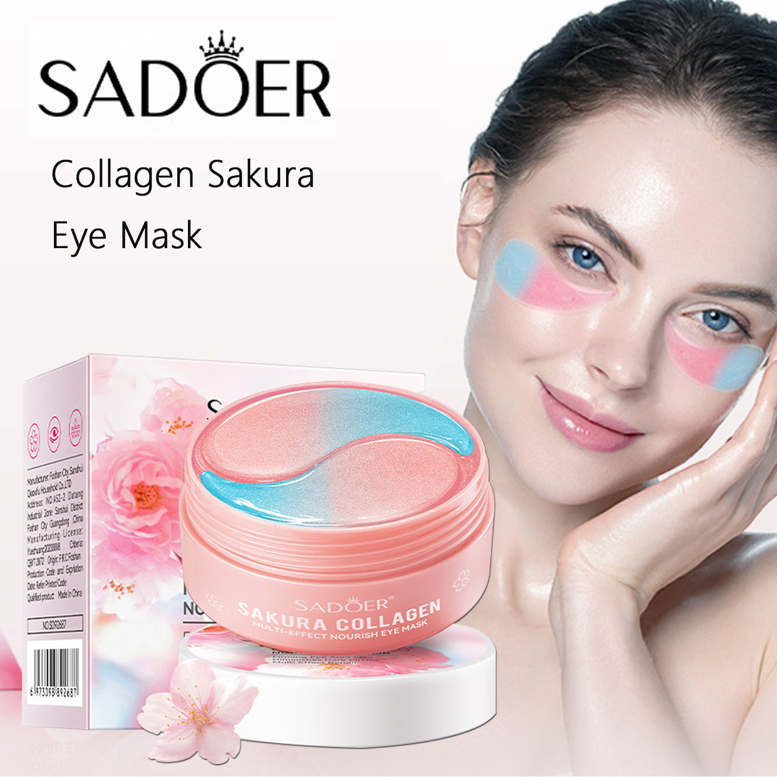 60pcs Sakura Collagen Eye Mask - Collagen Under Eye Patches recension och pris
