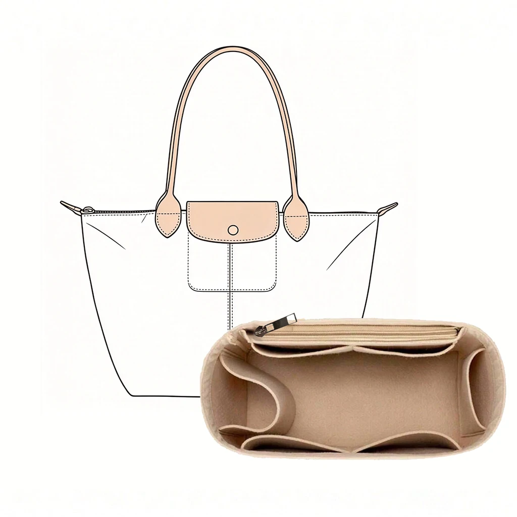 Bag Organizer Felt Purse Inser - Makeup recension och pris